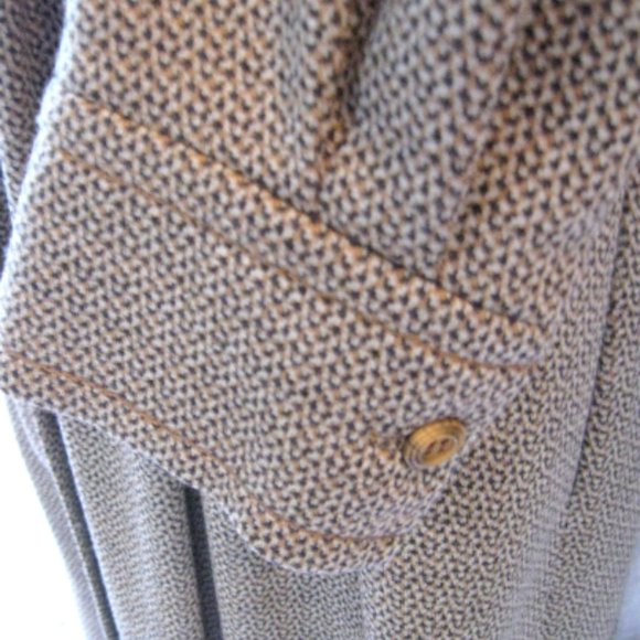 Vintage JAMES GALANOS Couture Tailored Brown Knit Midi Dress, Sz 8 - Picture 5 of 9